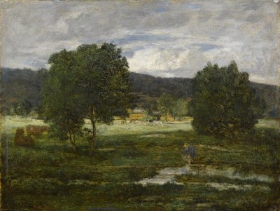 樹木が茂った風景 作： Eugene Louis Boudin